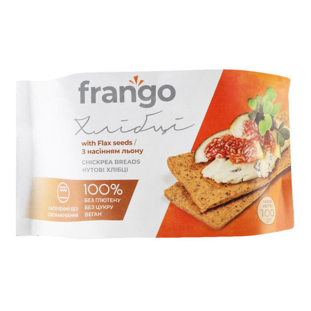 Хлебцы нутовые с льном Frango100г – купить в Украине - ROZETKA. Цены на ...