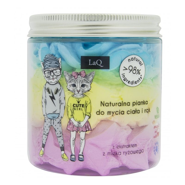 Pianka do mycia ciała i rąk LaQ Naturalna o zapachu gumy balonowej z ekstraktem z mleka ryżowego 250 ml (5902730835981) - obraz 1