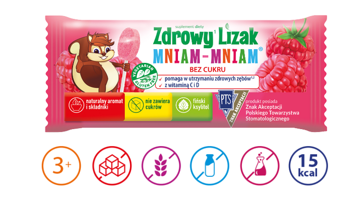 Льодяник Zdrowy lizak без цукуру 1 шт. (малина) - Фото 1 Льодяник Zdrowy lizak без цукуру 1 шт. (малина) - зображення 1