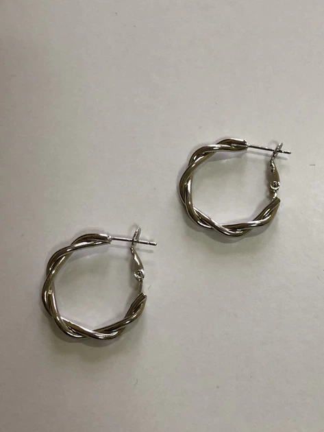 Серьги-кольца Honey Fashion Accessories серебристый (12-105) - изображение 3