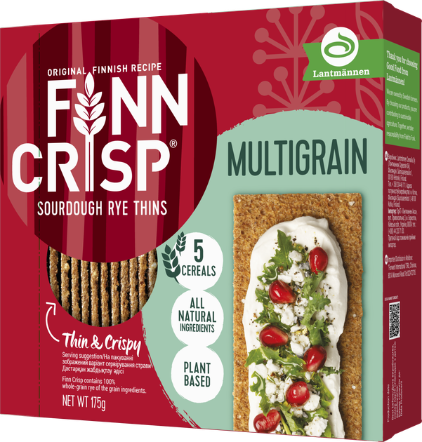 Упаковка Сухариков Finn Crisp Multigrain многозерновых 175 г х 2 шт ( 4820237692931) - изображение 2