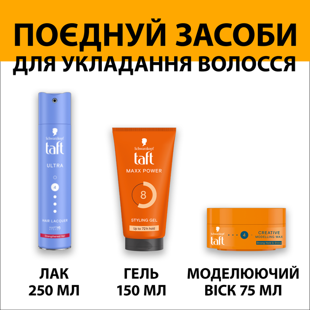 Моделювальний віск для волосся Taft Creative 75 мл (40152257) - зображення 6