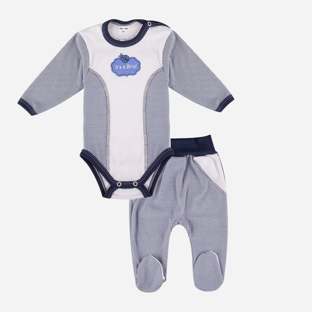 Дитячий комплект (боді + повзунки) для новонароджених для хлопчика Tup Tup T21B243-0003 68 см Білий/Синій (5901845286855) - зображення 1