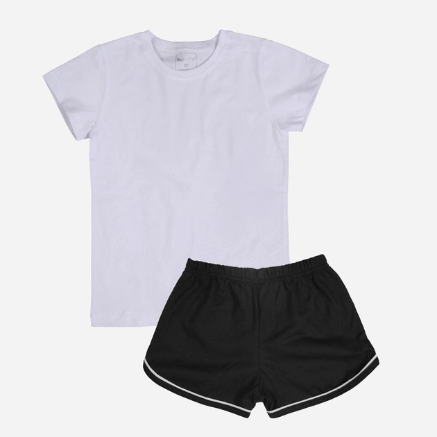 Підлітковий комплект (футболка + шорти) для дівчинки Tup Tup SP100DZ-1010 140 см Білий/Чорний (5907744051761) - зображення 1