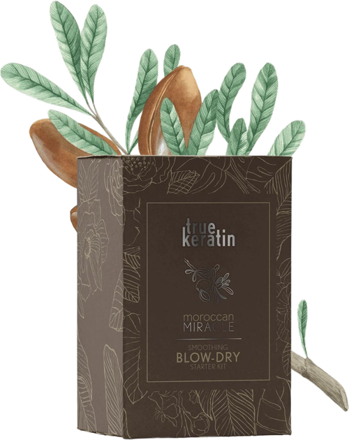 Zestaw do pielęgnacji włosów True Keratin Moroccan Miracle Blow-Dry Kit Nieusuwalny krem 59 ml + Serum 10 ml + Spinki 2 szt (0859956006396) - obraz 1