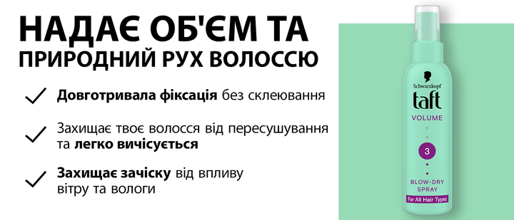 Спрей для укладки Taft Volume 3 150 мл (9000101722703) - изображение 9