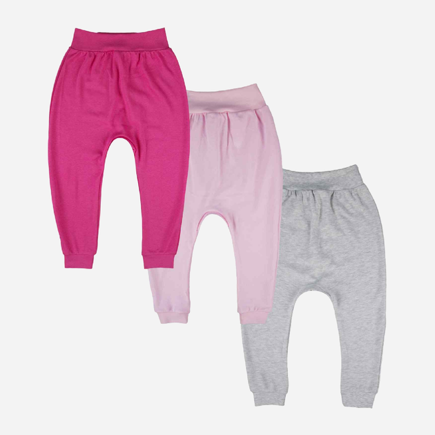 Zestaw spodnie dresowych dziecięcych 3 szt dla dziewczynki Tup Tup T22B100-FSP1 92 cm Szary/Różowy (5901845293563) - obraz 1