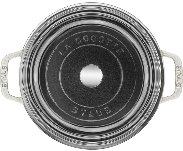 Каструля чавунна кругла Staub La Cocotte зі скляною кришкою білий трюфель 3.8 л (40506-589-0) - зображення 2