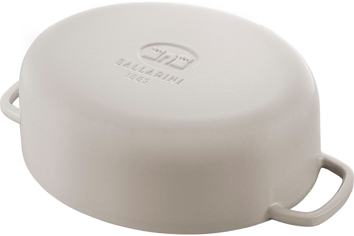 Garnek żeliwny owalny Ballarini Bellamonte z pokrywką kość słoniowa 4.5 l (75003-555-0) - obraz 5