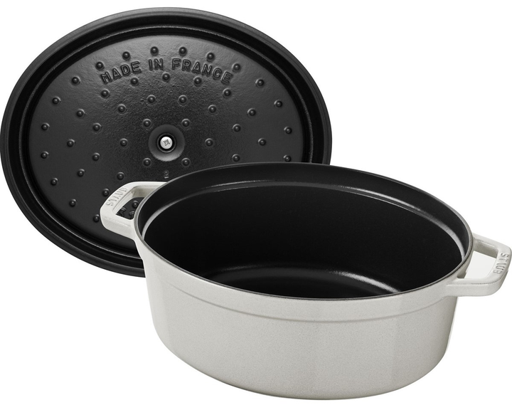 Каструля чавунна овальна Staub з кришкою білий трюфель 3.2 л (40501-422-0) - зображення 3