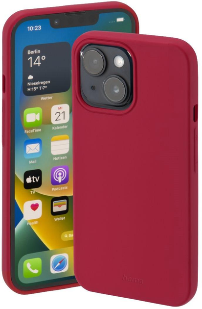 Etui plecki Hama Finest Feel do Apple iPhone 14 Red (4047443494603) - obraz 1