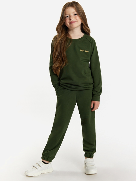 Дитячий спортивний костюм (світшот + штани) для дівчинки Tup Tup 101400-5010 116 см Хакі (5907744490553) - зображення 1