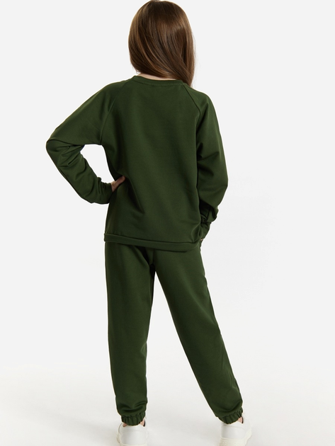Підлітковий спортивний костюм (світшот + штани) для дівчинки Tup Tup 101400-5010 146 см Хакі (5907744490607) - зображення 2