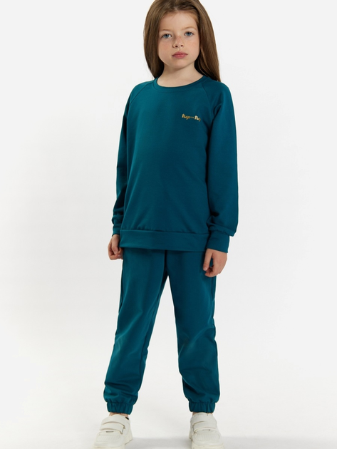 Дитячий спортивний костюм (світшот + штани) для дівчинки Tup Tup 101402-3210 104 см Бірюзовий (5907744490737) - зображення 1