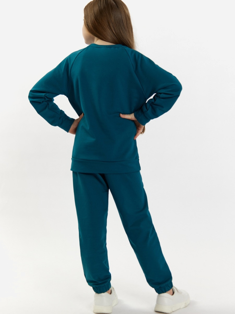 Дитячий спортивний костюм (світшот + штани) для дівчинки Tup Tup 101402-3210 134 см Бірюзовий (5907744490782) - зображення 2