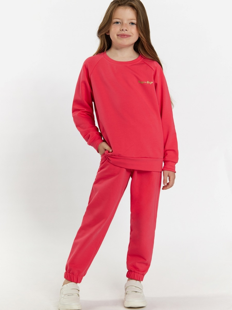 Komplet dziecięcy sportowy (bluza + spodnie) dla dziewczynki Tup Tup 101403-2010 110 cm Koralowy (5907744490843) - obraz 1