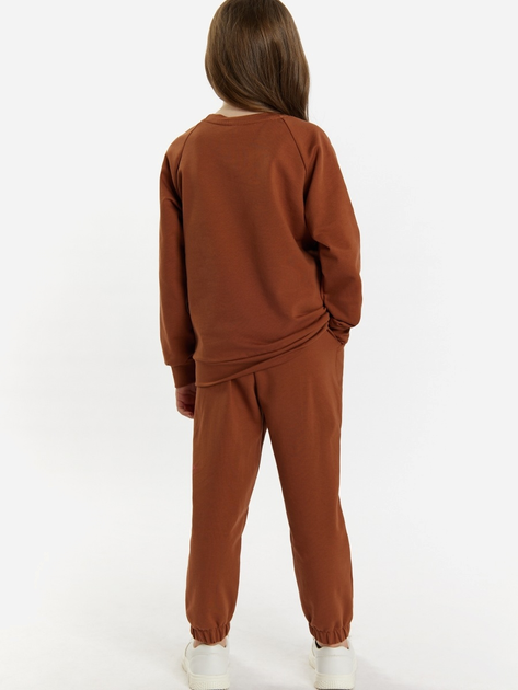 Дитячий спортивний костюм (світшот + штани) для дівчинки Tup Tup 101406-4620 128 см Коричневий (5907744491178) - зображення 2