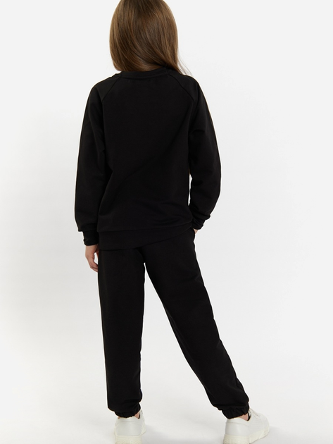 Дитячий спортивний костюм (світшот + штани) для дівчинки Tup Tup 101407-1010 110 см Чорний (5907744491246) - зображення 2