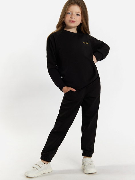 Komplet młodzieżowy sportowy (bluza + spodnie) dla dziewczynki Tup Tup 101407-1010 152 cm Czarny (5907744491314) - obraz 1