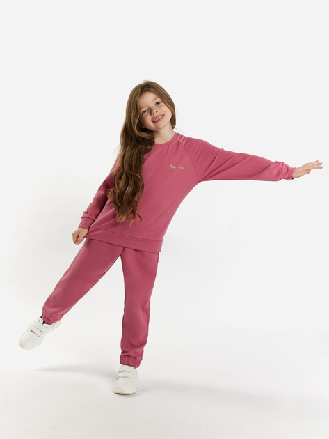 Підлітковий спортивний костюм (світшот + штани) для дівчинки Tup Tup 101409-2000 140 см Темно-рожевий (5907744491499) - зображення 1