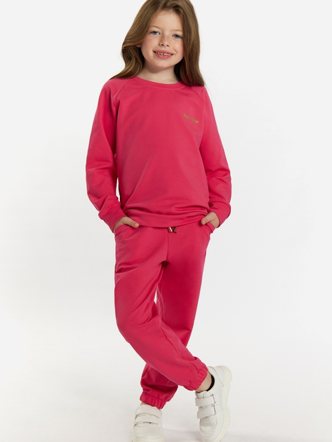 Дитячий спортивний костюм (світшот + штани) для дівчинки Tup Tup 101410-2200 134 см Малиновий (5907744491581) - зображення 1