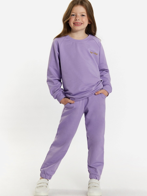 Дитячий спортивний костюм (світшот + штани) для дівчинки Tup Tup 101411-2510 122 см Фіолетовий (5907744491666) - зображення 1