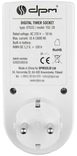 Цифровий таймер DPM DT03S (5906881207901) - зображення 5