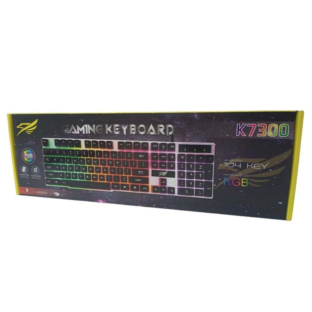 Клавиатура KT-7300 с подсветкой RGB игровая, проводная, русская клавиатура (KT-7300) - изображение 5