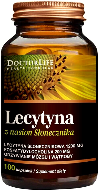 Дієтична добавка Doctor Life Lecytyna з насіння соняшнику 1200 мг 100 капсул (5906874819814) - зображення 1