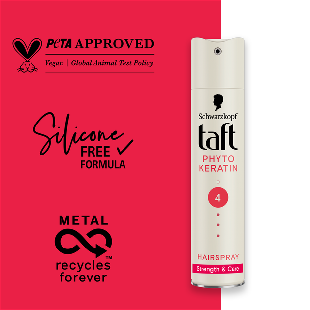 Лак для волос Taft Phyto Keratin 4 250 мл (9000100336376) - Фото 6 Лак для волос Taft Phyto Keratin 4 250 мл (9000100336376) - изображение 6