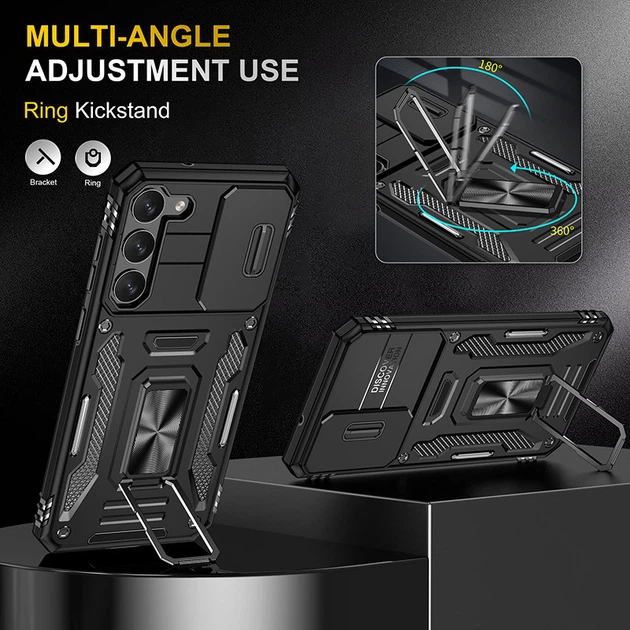 Ударостійкий чохол Camshield Army Ring для Samsung Galaxy S21 Чорний / Black - изображение 3