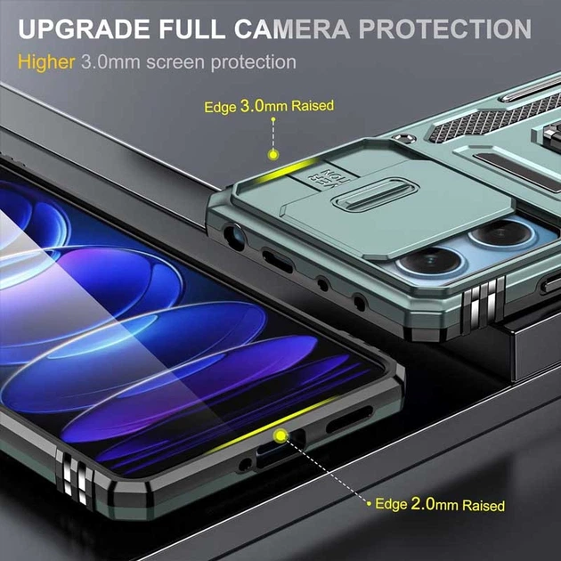 Ударопрочный чехол Camshield Army Ring для Xiaomi Redmi 12 Зеленый / Light Green - 00000068272_2 - Фото 2 Ударопрочный чехол Camshield Army Ring для Xiaomi Redmi 12 Зеленый / Light Green - 00000068272_2 - изображение 2
