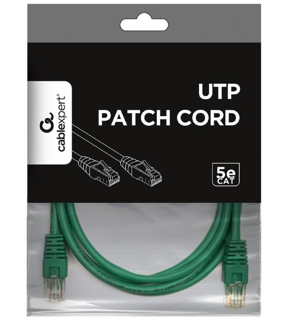 Patchcord Gembird RJ45 UTP Cat 5e zielony 1 m (PP12-1M/G) - obraz 2