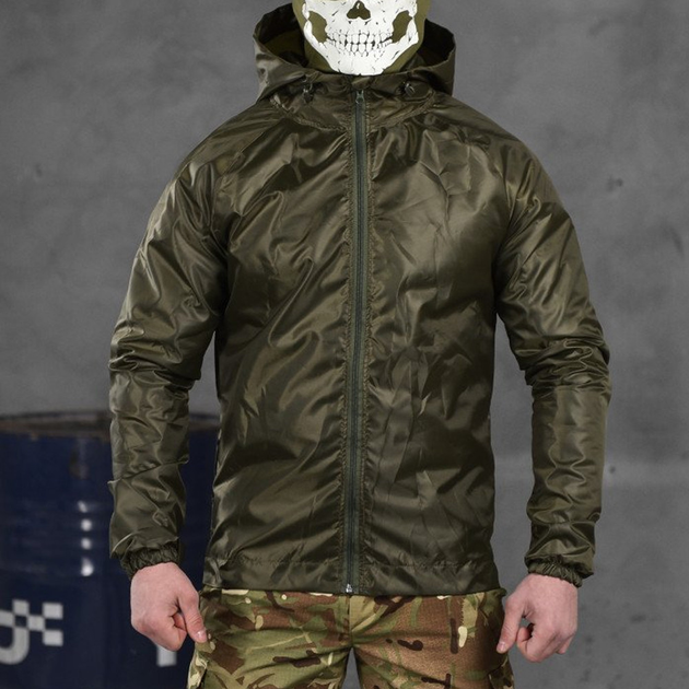 Чоловіча вологостійка Куртка - Дощовик із мембраною олива розмір 3XL - зображення 1