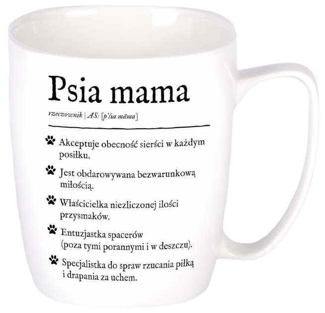 Kubek porcelanowy Nadwyraz Psia Mama 380 ml (5905159700243) - obraz 1