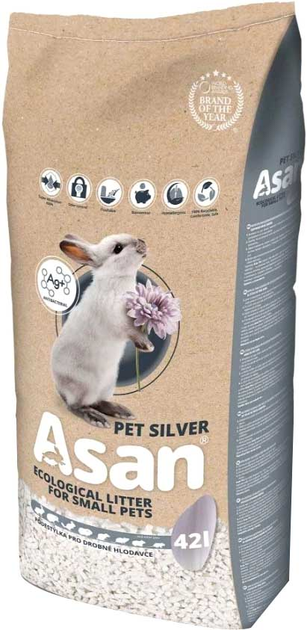 Żwirek dla gryzoni Asan Pet Silver Bedding 42 L 8kg (8594073070159) - obraz 1