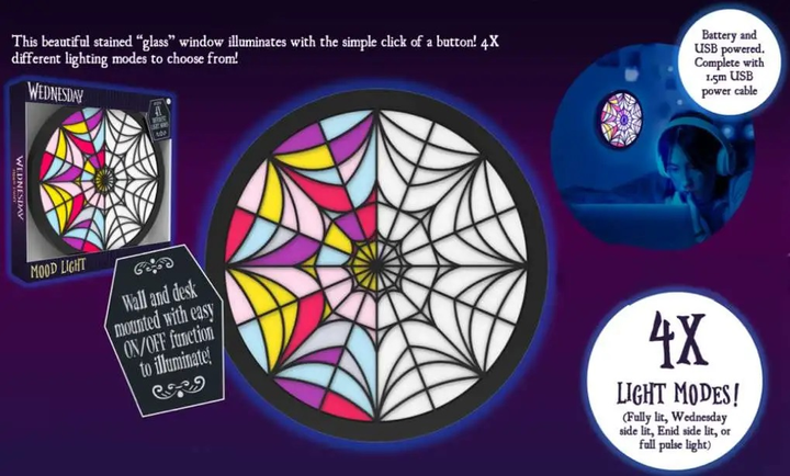 Нічник Wow! Stuff Wednesday mood light window (5055394027152) - зображення 3