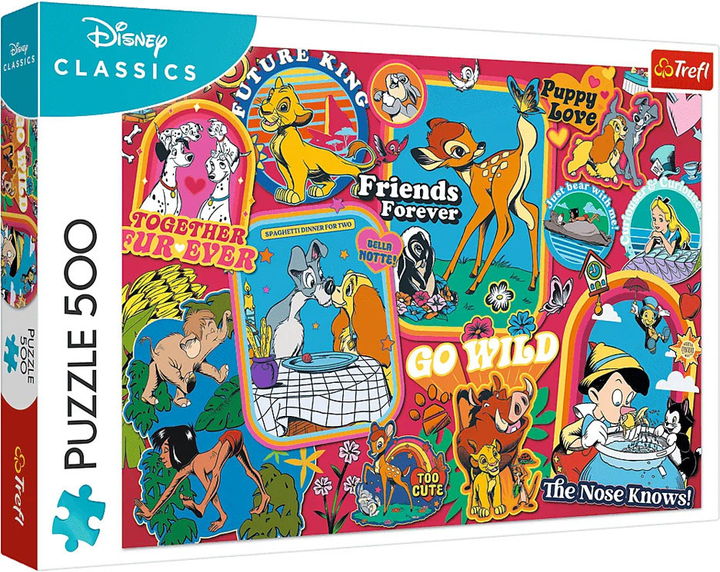 Puzzle Trefl Disney Na przestrzeni lat 500 elementów (5900511374650) - obraz 1