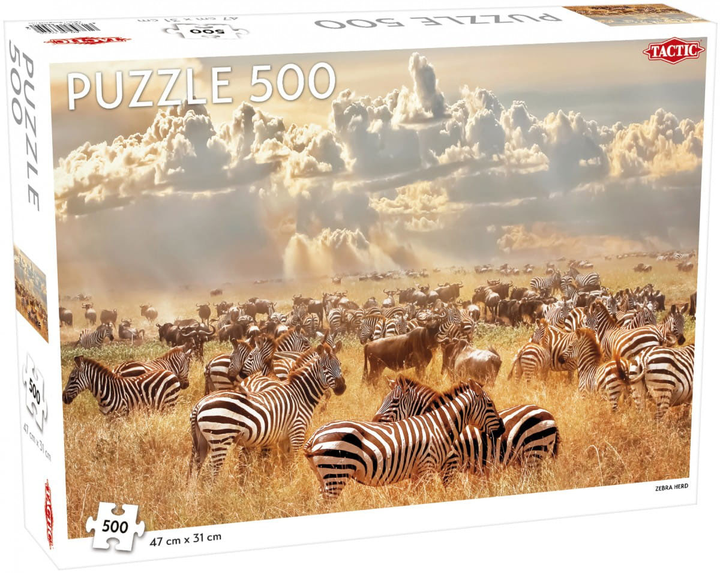 Puzzle Tactic Zebra Herd 500 elementów (6416739566559) - obraz 1