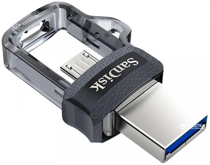 Флешка двойная SanDisk Ultra Dual Drive USB 3.0 + OTG M3.0 128Gb (150Mb/s) - изображение 2