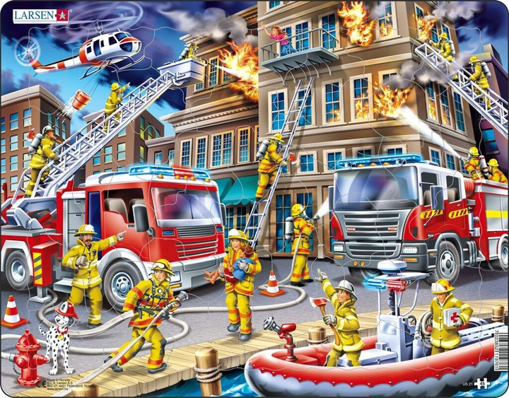 Puzzle Larsen Strażacy w akcji 45 elementów (7023852119761) - obraz 1