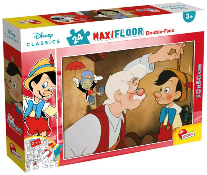 Puzzle dwustronne Lisciani MaxiFloor Disney Classics 24 elementy (8008324086672) - obraz 1