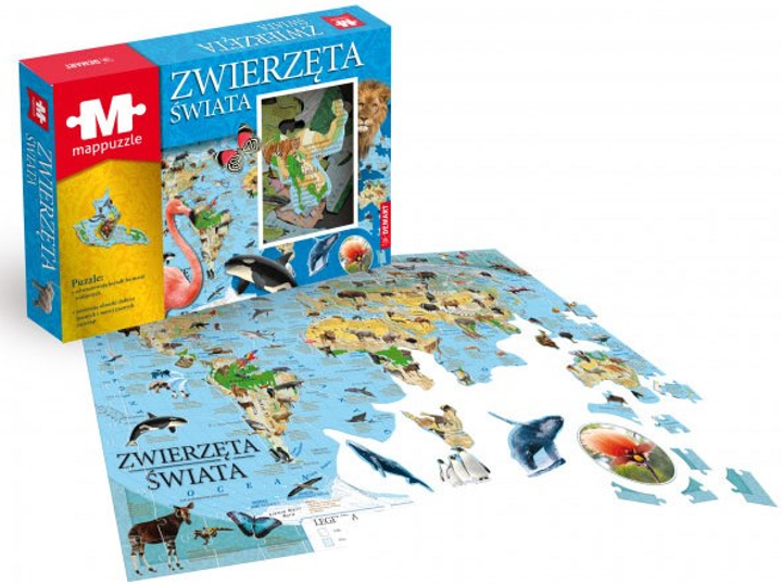 Puzzle Demart Mappuzle Zwierzęta świata (9788379127160) - obraz 1