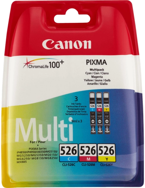 Набір картриджів Canon CLI-526 Cyan/Magenta/Yellow (4541B009) - зображення 1