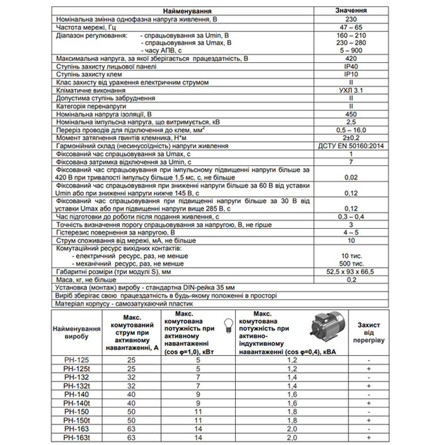 Реле напруги РН-163 "VOLT CONTROL" 63А - зображення 2
