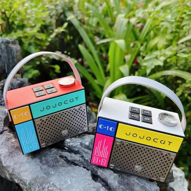 Портативная беспроводная колонка, блютуз колонка Jojocat JQ-C20 (USB-type C, Bluetooth, 800 мАч, AUX, ретро стиль, до 5 часов автономной работы, белый) - изображение 3