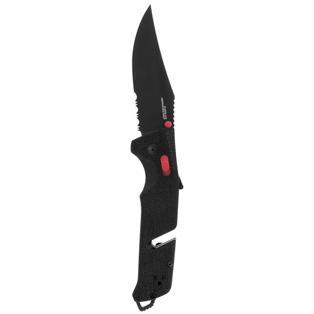 Ніж складний SOG Trident AT Partially Serrated black/red чорний/червоний - зображення 1