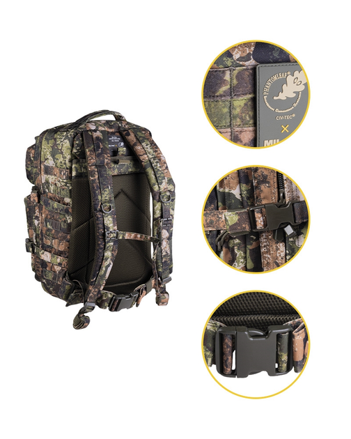 Рюкзак тактичний Mil-Tec 36 л CIV-TEC® US ASSAULT PACK LG PHANTOMLEAF WASP I X3A (14002267-36) - зображення 2