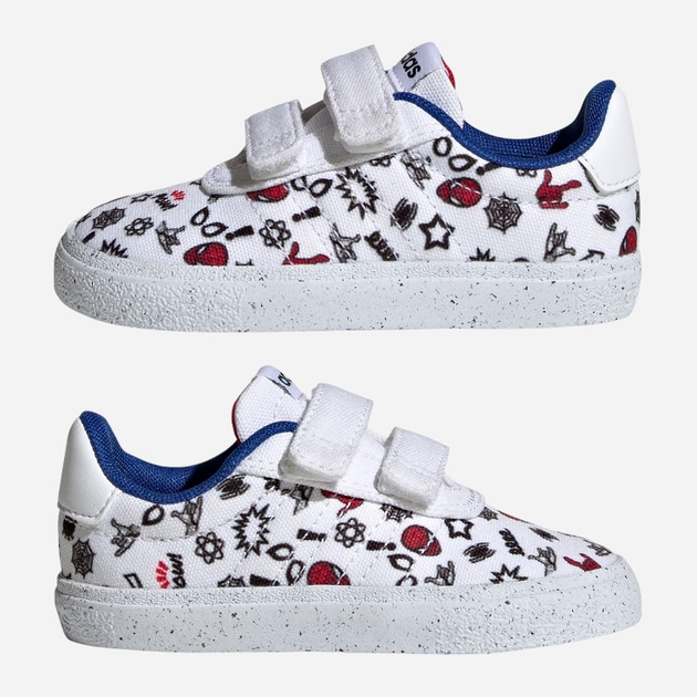 Sneakersy chłopięce na rzepy adidas x Marvel VULCRAID3R Spider-Man HP7752 22 (5.5UK) Białe (4066746105245) - obraz 5