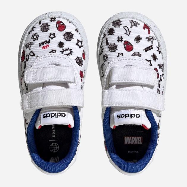 Sneakersy chłopięce na rzepy adidas x Marvel VULCRAID3R Spider-Man HP7752 22 (5.5UK) Białe (4066746105245) - obraz 6